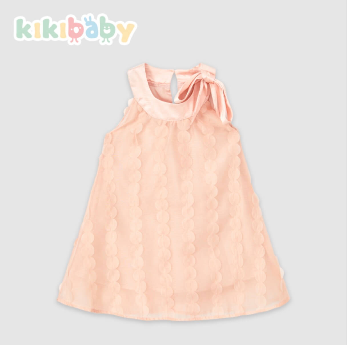Peach Polka Dot Bow Dress