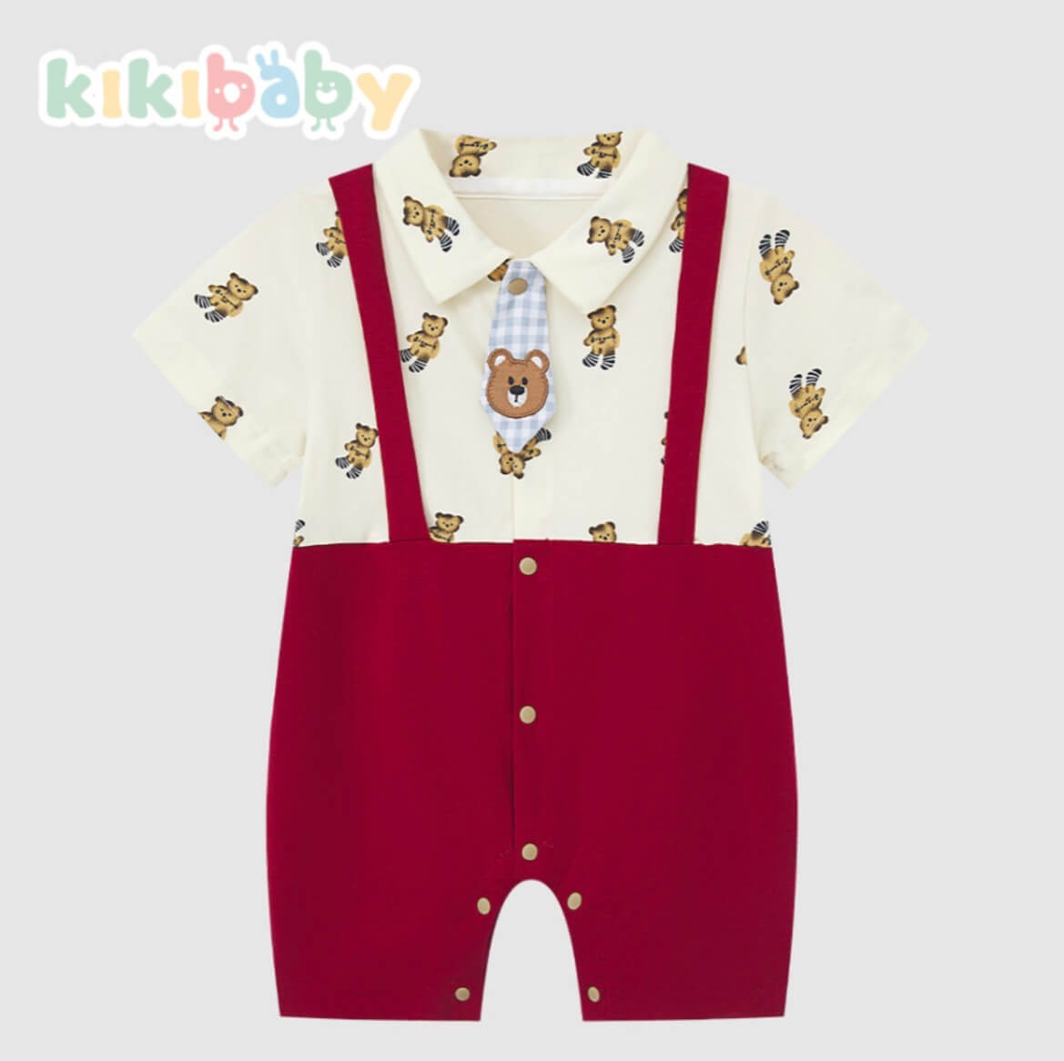 Teddy Bear Suspender Baby Romper