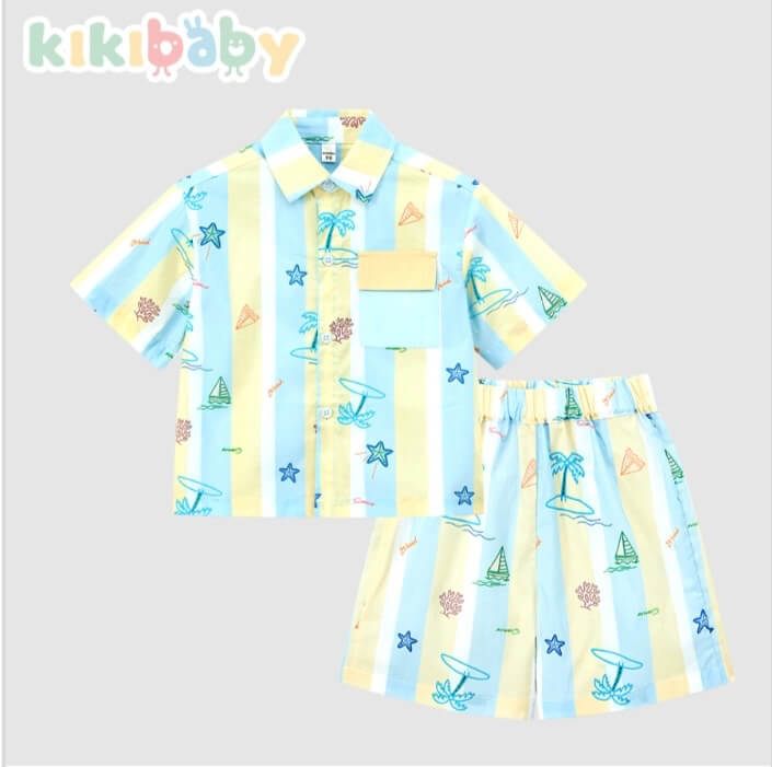 Sunny Seaside Shirt & Shorts Set